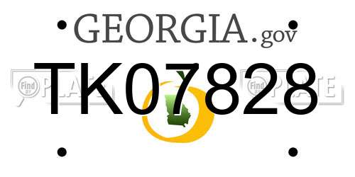TK07828 Georgia License Plate