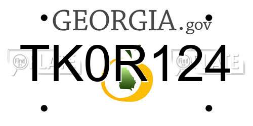 TK0R124 Georgia License Plate