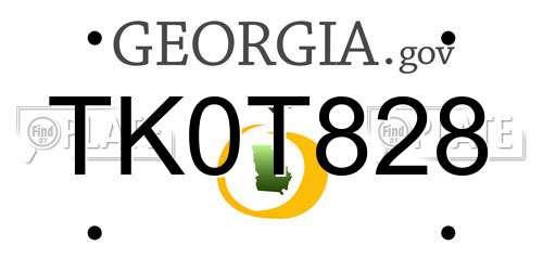 TK0T828 Georgia License Plate