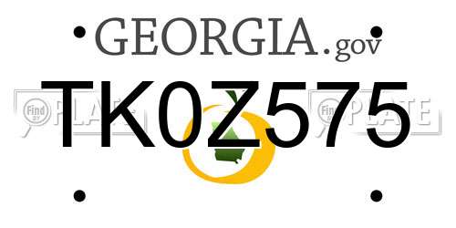 TK0Z575 Georgia License Plate
