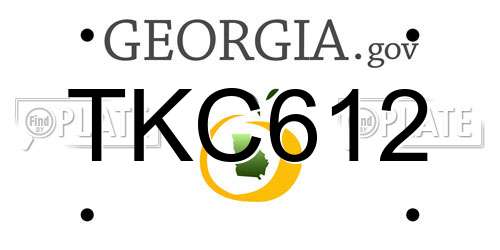 TKC612 Georgia License Plate