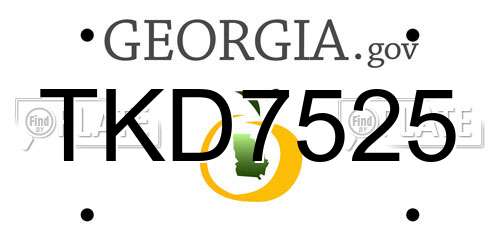 TKD7525 Georgia License Plate