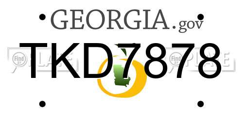 TKD7878 Georgia License Plate