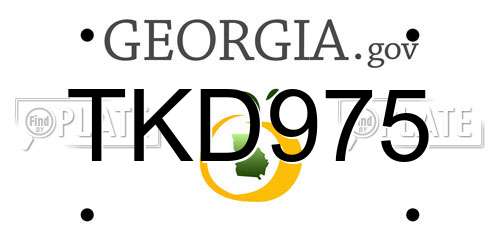 TKD975 Georgia License Plate
