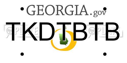 TKDTBTB Georgia License Plate