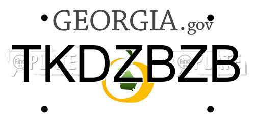 TKDZBZB Georgia License Plate