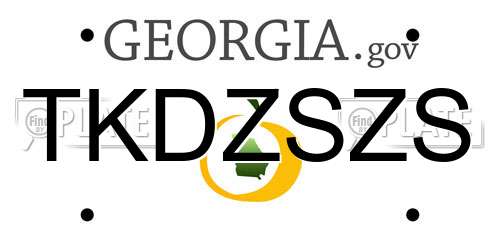 TKDZSZS Georgia License Plate