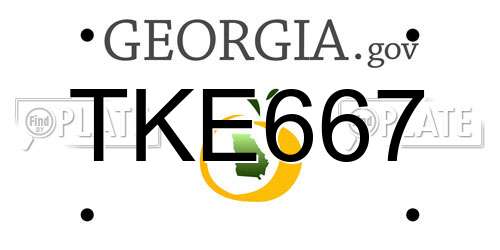 TKE667 Georgia License Plate