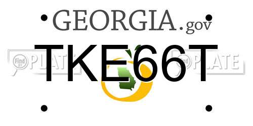 TKE66T Georgia License Plate
