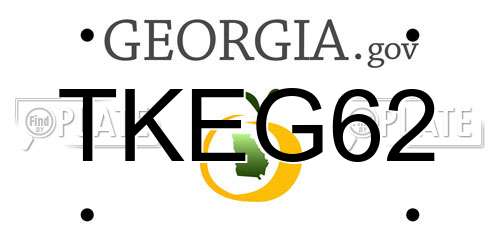 TKEG62 Georgia License Plate