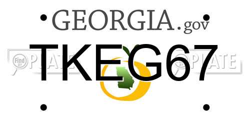 TKEG67 Georgia License Plate