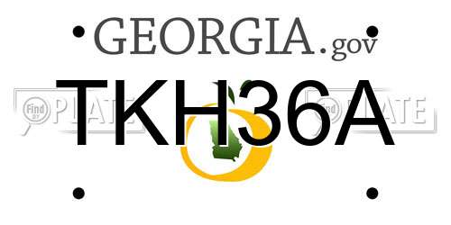 TKH36A Georgia License Plate