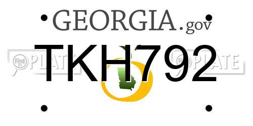 TKH792 Georgia License Plate