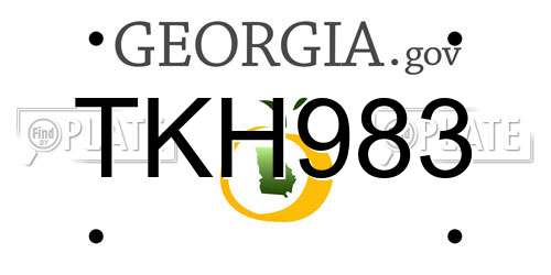 TKH983 Georgia License Plate