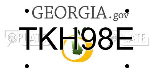 TKH98E Georgia License Plate