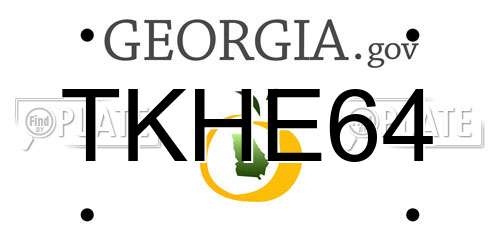 TKHE64 Georgia License Plate