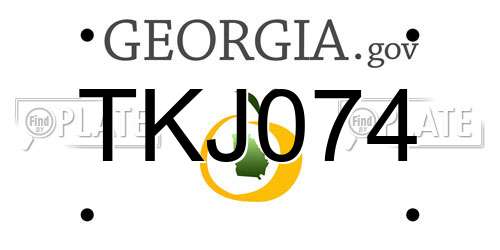TKJ074 Georgia License Plate