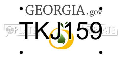TKJ159 Georgia License Plate