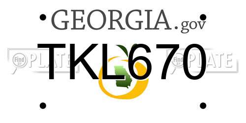 TKL670 Georgia License Plate