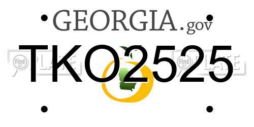 TKO2525 Georgia License Plate