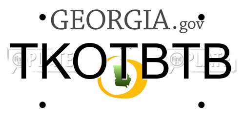TKOTBTB Georgia License Plate