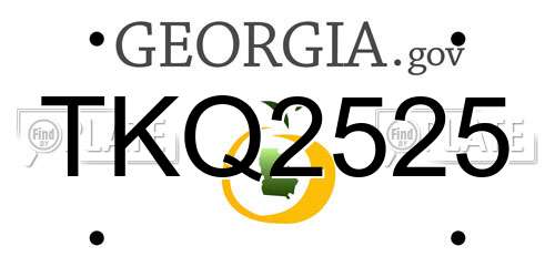 TKQ2525 Georgia License Plate