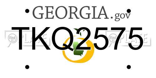 TKQ2575 Georgia License Plate