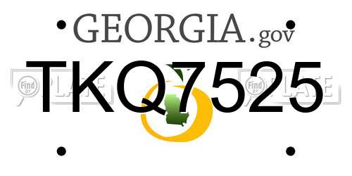 TKQ7525 Georgia License Plate