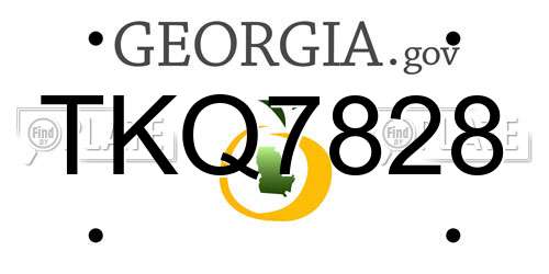 TKQ7828 Georgia License Plate