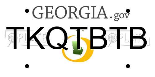 TKQTBTB Georgia License Plate