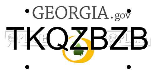 TKQZBZB Georgia License Plate