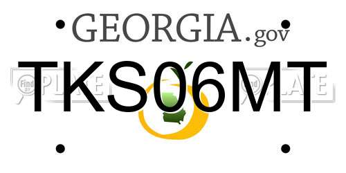 TKS06MT Georgia License Plate