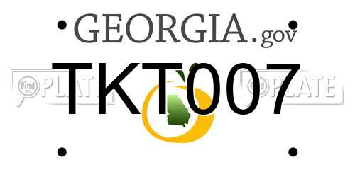 TKT007 Georgia License Plate