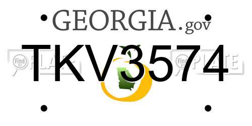 TKV3574 Georgia License Plate