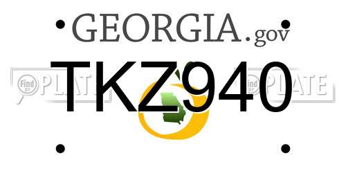 TKZ940 Georgia License Plate