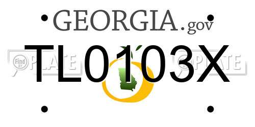 TL0103X Georgia License Plate