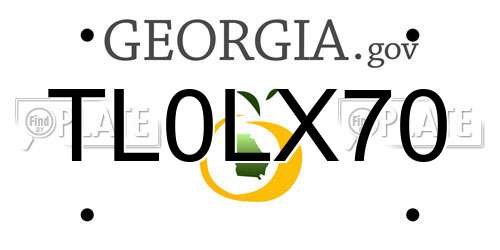 TL0LX70 Georgia License Plate