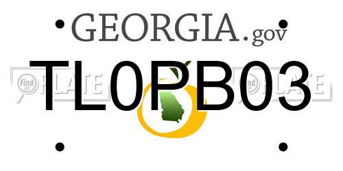 TL0PB03 Georgia License Plate