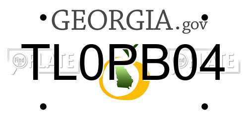 TL0PB04 Georgia License Plate