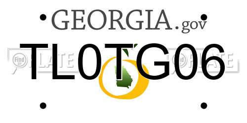 TL0TG06 Georgia License Plate