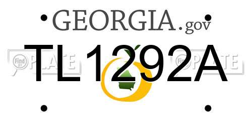 TL1292A Georgia License Plate