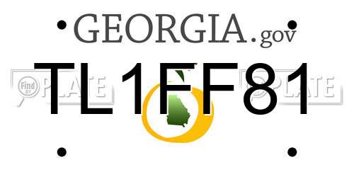 TL1FF81 Georgia License Plate