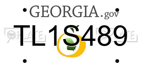 TL1S489 Georgia License Plate