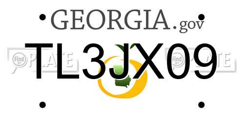 TL3JX09 Georgia License Plate