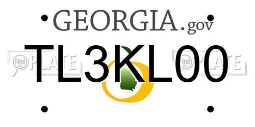 TL3KL00 Georgia License Plate