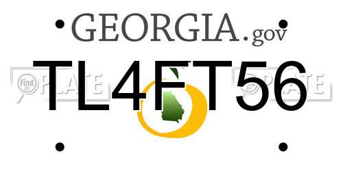 TL4FT56 Georgia License Plate
