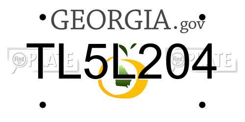 TL5L204 Georgia License Plate