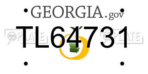 TL64731 Georgia License Plate