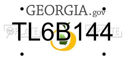 TL6B144 Georgia License Plate