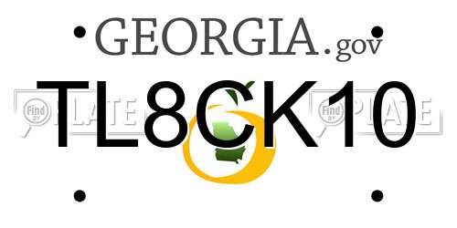 TL8CK10 Georgia License Plate